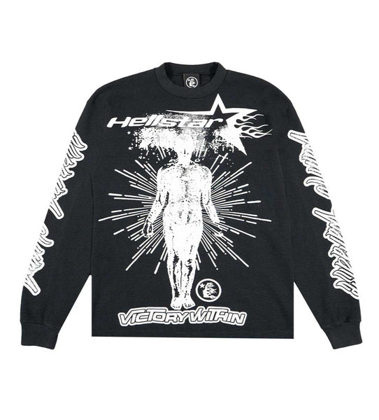 トップス HELLSTAR STUDIOS victory thermal Hellstar Studios Victory Thermal Long Sleeve Black – Restock AR