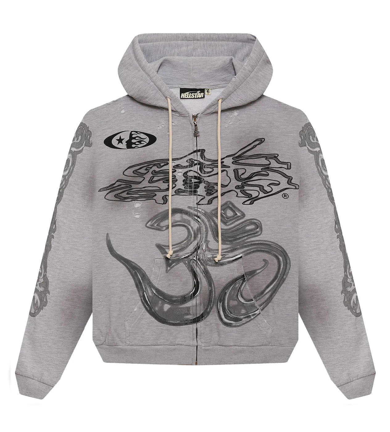 Hellstar Yoga Zip Up Hoodie Grey