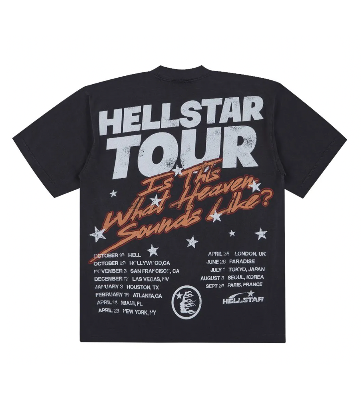 Hellstar Studios Capsule 9.0 Biker Tour Faded Black Tee, Back View