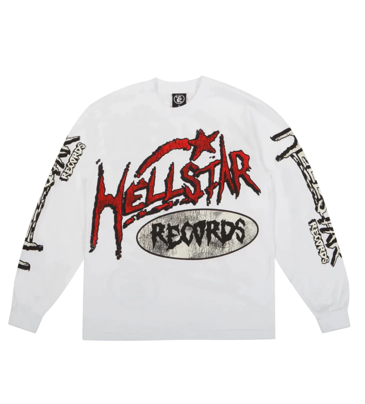 Hellstar Studios Records Long Sleeve L/S Tee White | Restock AR