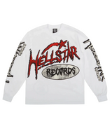 Hellstar Studios Records Long Sleeve L/S Tee White | Restock AR Hellstar Studios Records Long Sleeve L/S Tee White | Restock AR