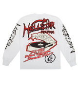 Hellstar Studios Capsule 9.0 Records Long Sleeve White Tee, Back View