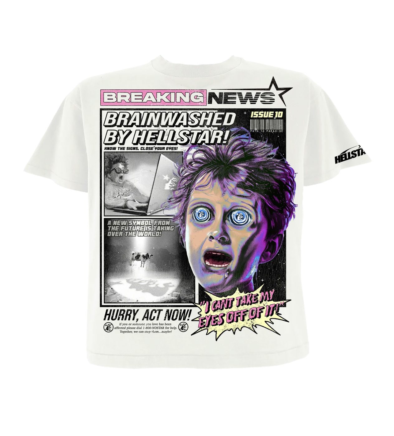 Hellstar Studios Breaking News Tee Cream Front