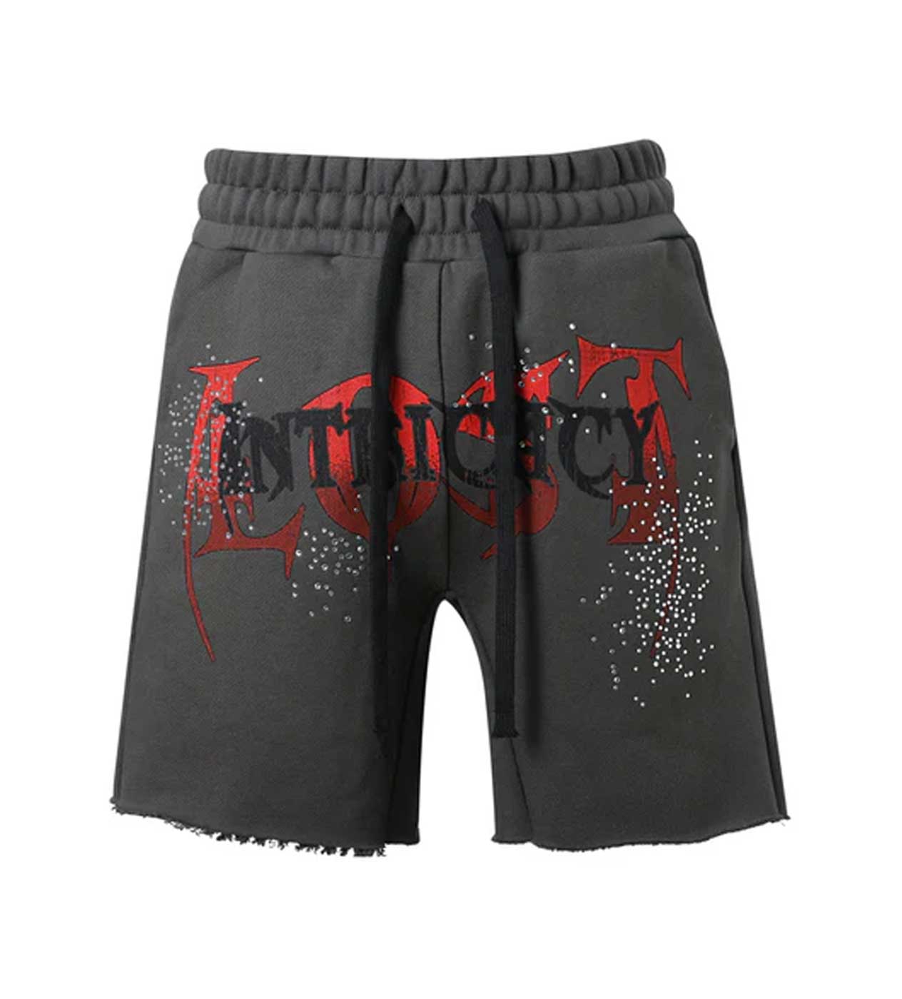 Lost Intricacy Dark City Rhinestones Shorts front view