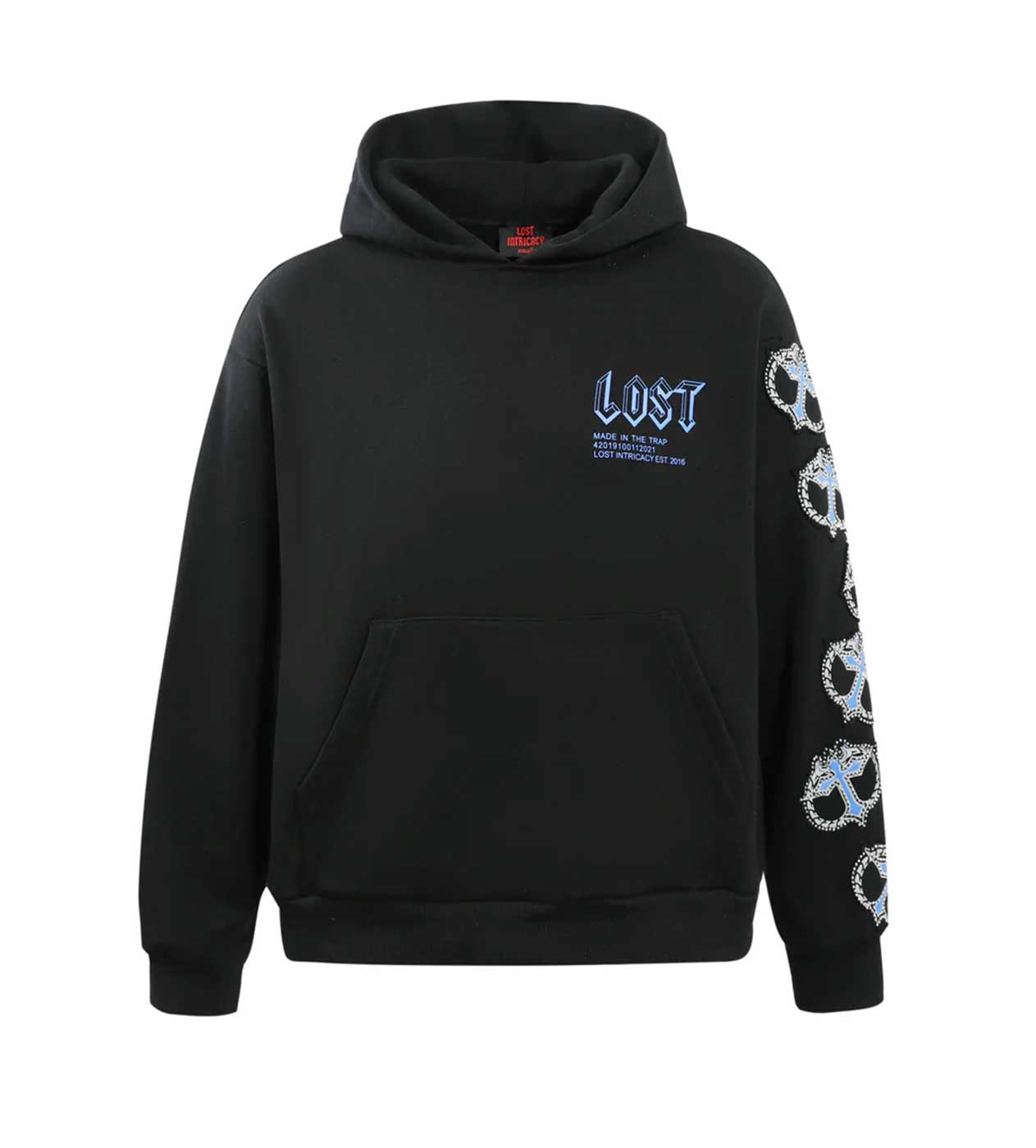 Lost Intricacy Mitt Hoodie Black/Blue