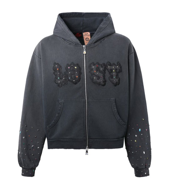 Lost Intricacy Patch Zip Up Hoodie Black – Restock AR