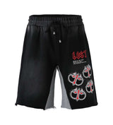 Lost Intricacy Rhinestone MITT Sweat Short Black/Red