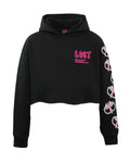 Lost Intricacy Women's Cropped Mitt Hoodie Black/Pink