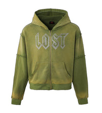 Lost Intricacy Zip-Up Hoodie Green