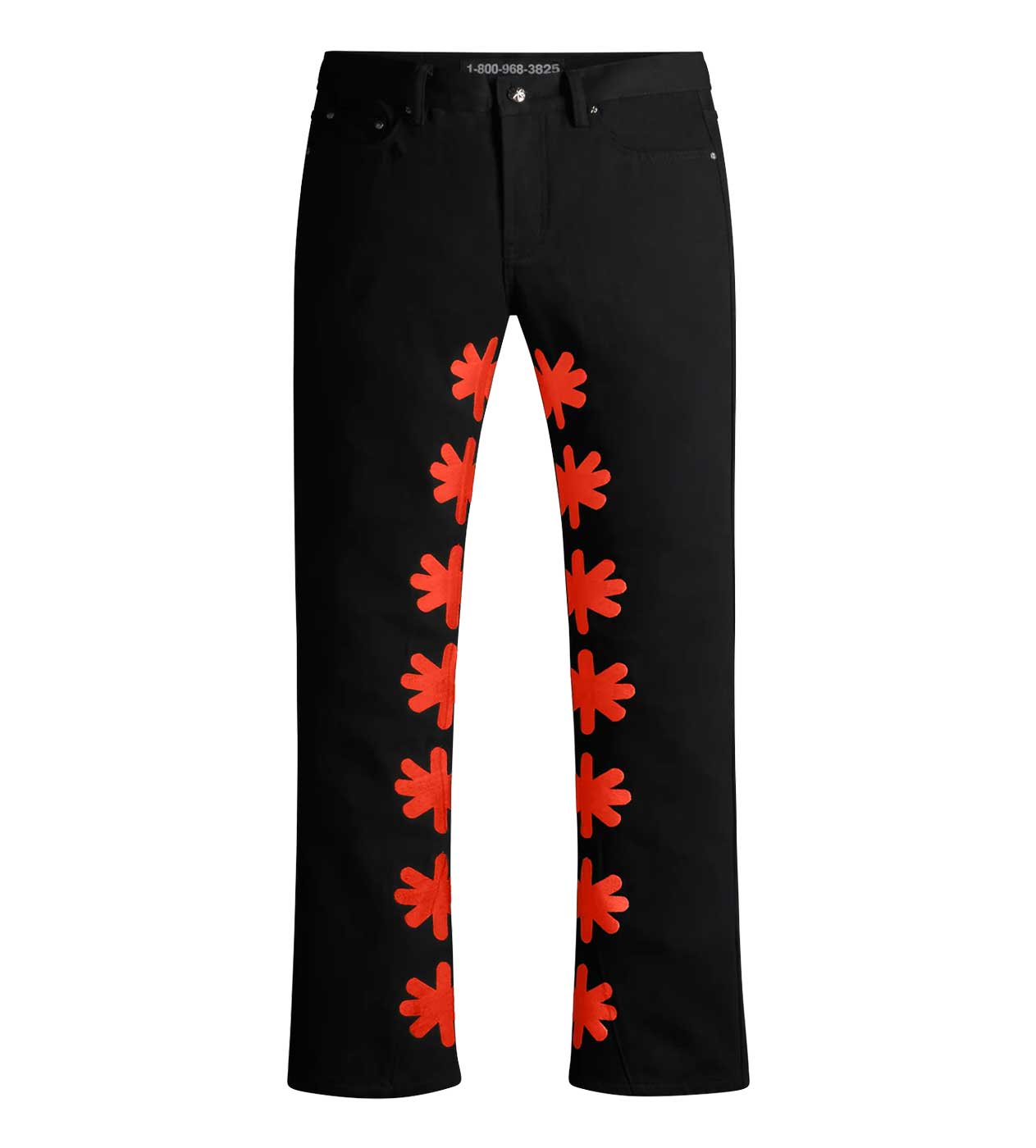 Lost Shdws Denim Pant Black/Red front view