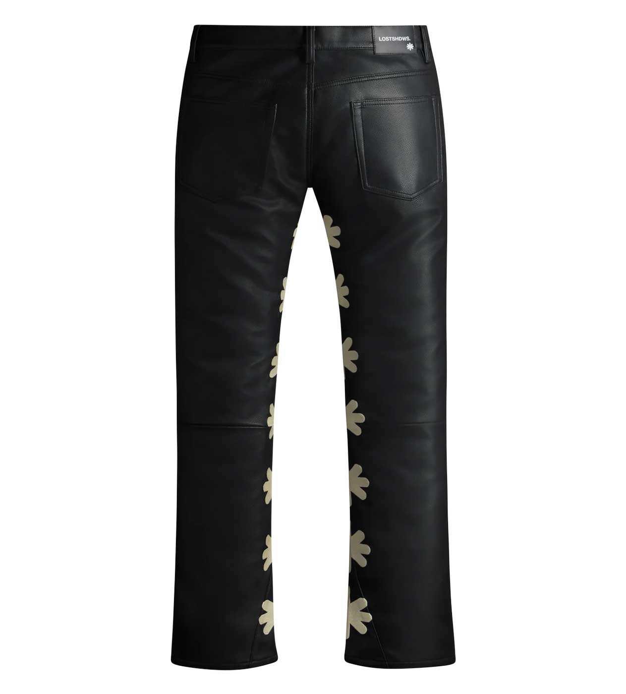 Lost Shdws Leather Pant Black/Bone back view