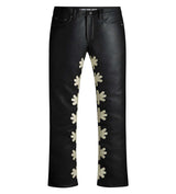 Lost Shdws Leather Pant Black/Bone front view