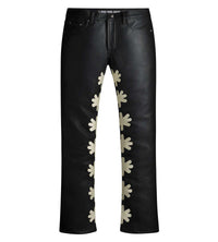 Lost Shdws Leather Pant Black/Bone front view