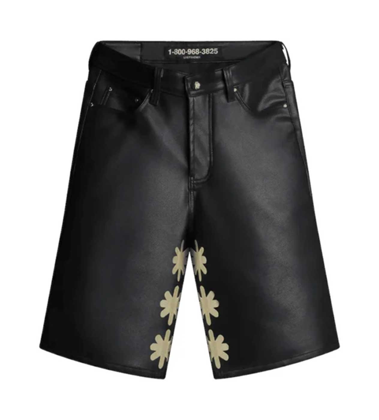 Lost Shdws Leather Shorts Black/Bone