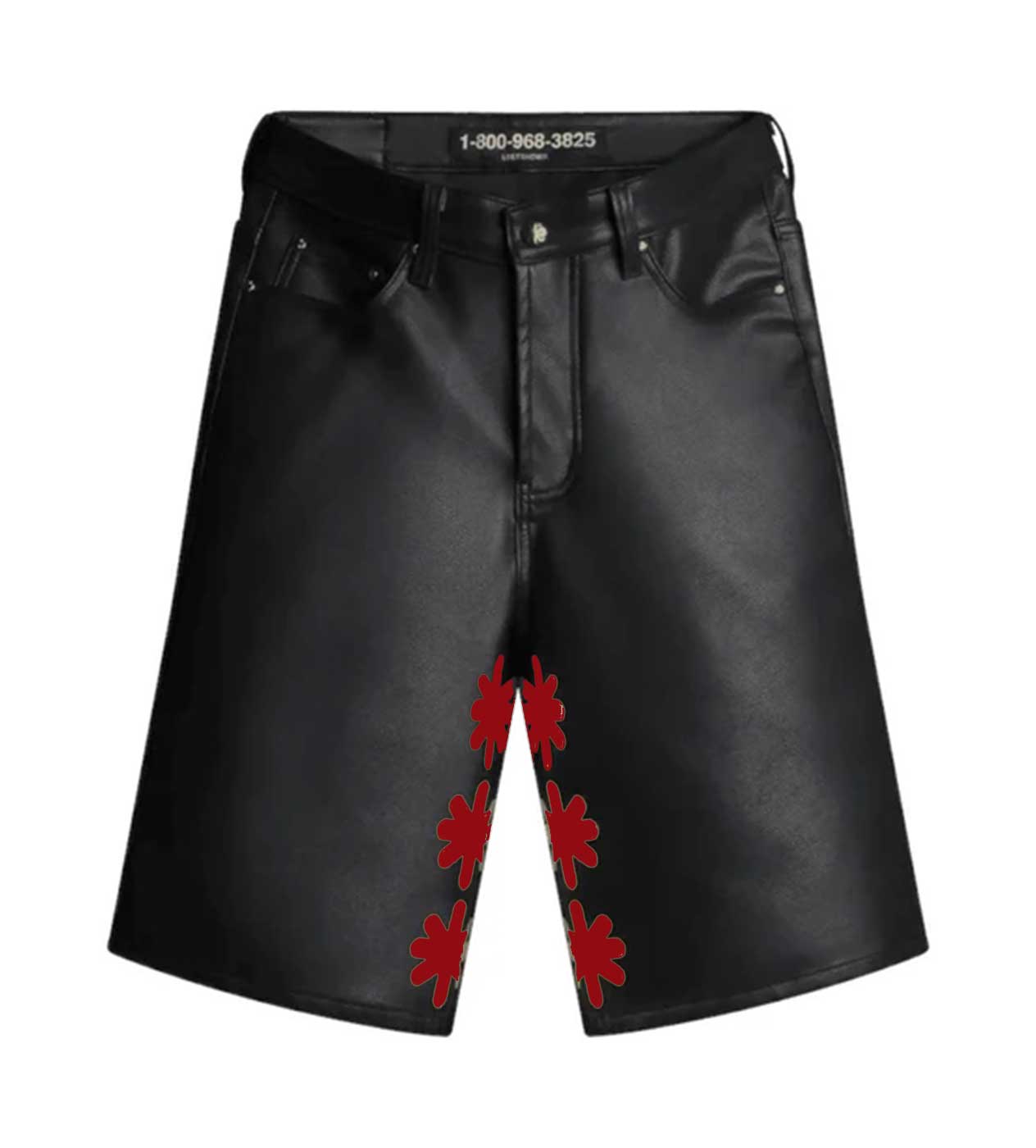 Lost Shdws Leather Shorts Black/Red – Restock AR