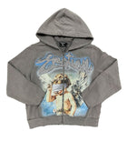 Mixed Emotions Rhinestone Hoodie Grey