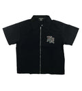 Mixed Emotions Rhinestone Zip Up Shirt Black