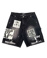 Mixed Emotions AI Denim Shorts Black