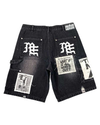 Mixed Emotions AI Denim Shorts Black