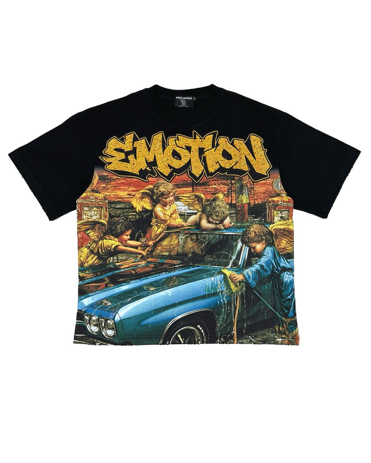 Mixed Emotions Angel Wash Tee Black