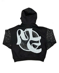 Mixed Emotions Archer Rhinestone Hoodie Black