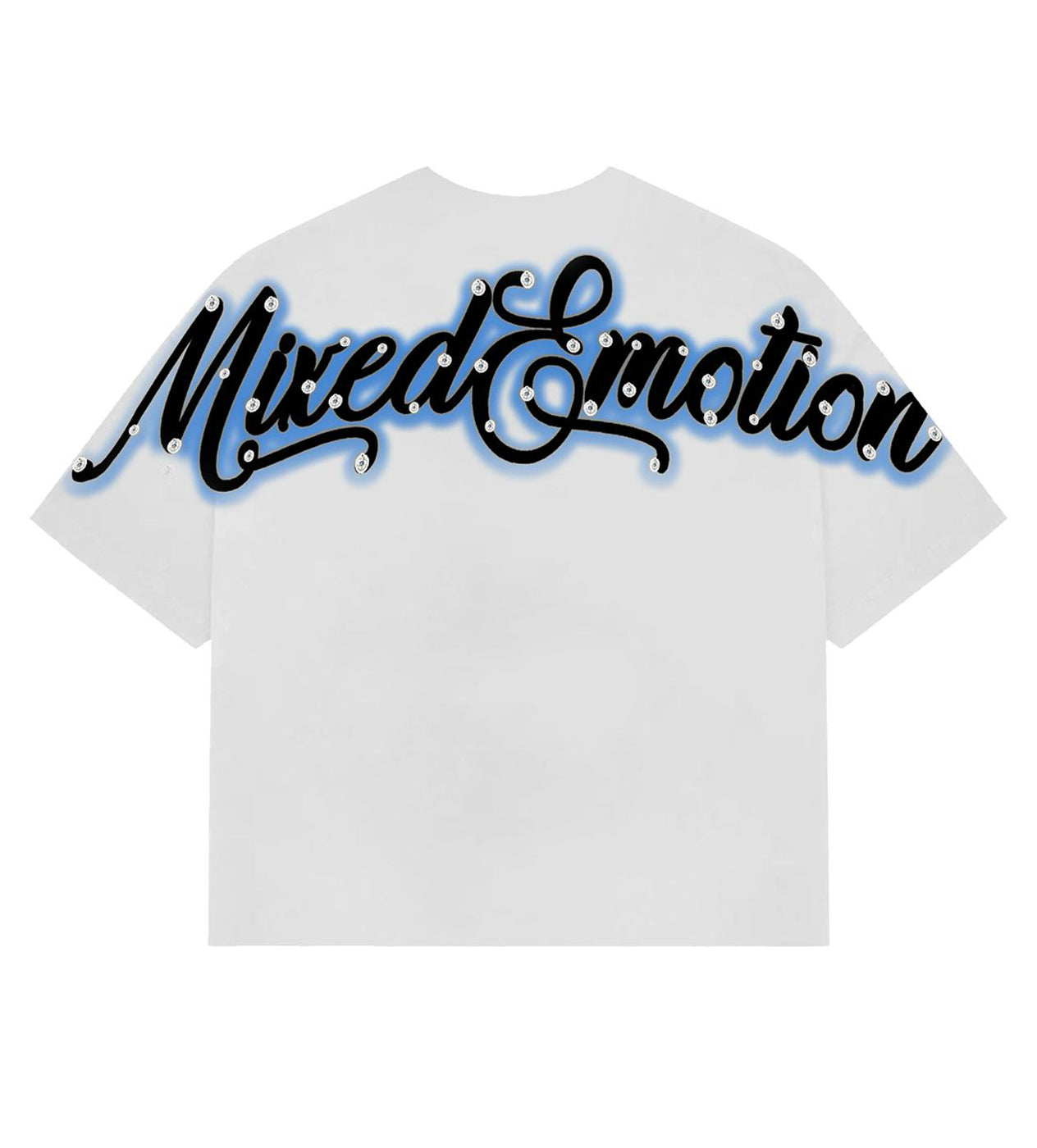 Mixed Emotions Blue Rhinestone Cropped Tee White – Restock AR