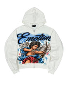 Mixed Emotions Cupids Arrow Zip Up Hoodie White