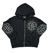 Mixed Emotions Eclipse Rhinestone Hoodie Black