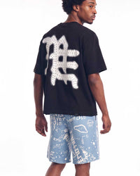 Mixed Emotions End Rhinestone Tee Black