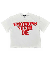 Mixed Emotions End Rhinestone Tee White/Red