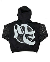 Mixed Emotions Fallen Angels Rhinestone Hoodie Black
