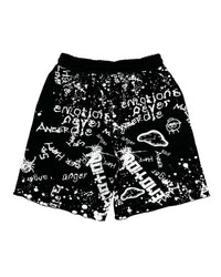 Mixed Emotions Graffiti Shorts Black