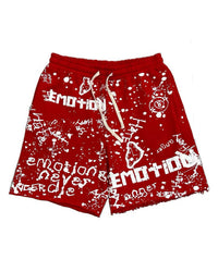 Mixed Emotions Graffiti Shorts Red