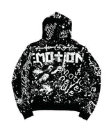 Mixed Emotions Graffiti Zip Up Hoodie Black