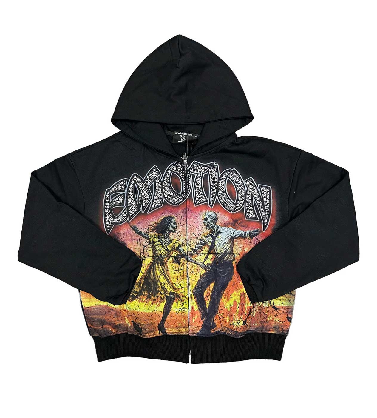 Mixed Emotions Last Dance Rhinestone Hoodie Black – Restock AR