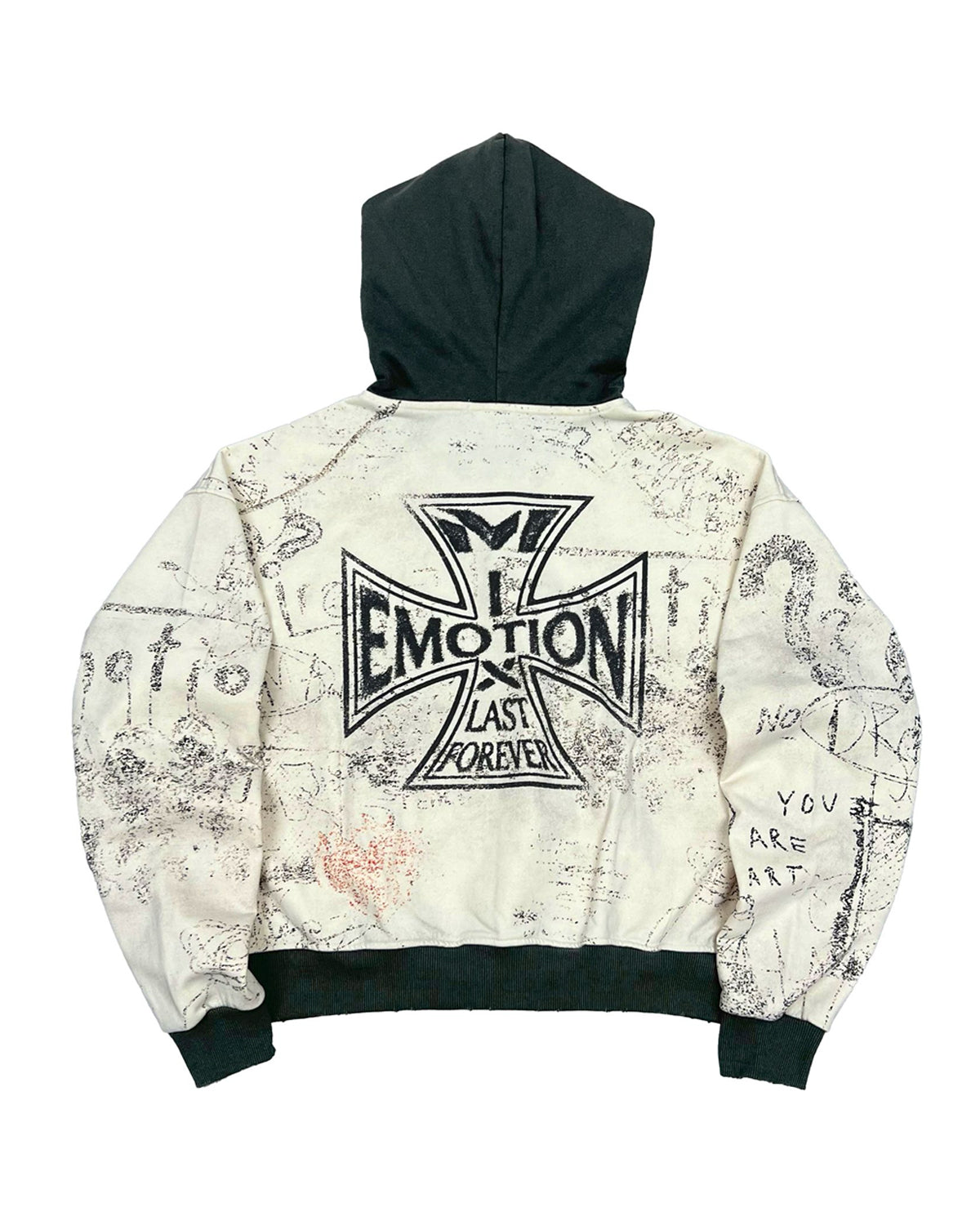 Mixed Emotions Last Forever Pullover Hoodie Cream/Black