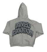 Mixed Emotions Last Ride Rhinestone Hoodie Grey