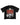 Mixed Emotions Lost Identity Tee black, cotton tee with a studded red Mixed Emotion lockup over a glitter cross collage, front view