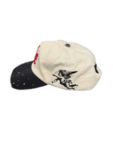 Mixed Emotions ME Hat tan, opposite side view with side embroidery