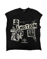Mixed Emotions Newspaper Sleeveless Tee Black