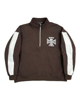 Mixed Emotions Quarter Zip Up Jacket Brown