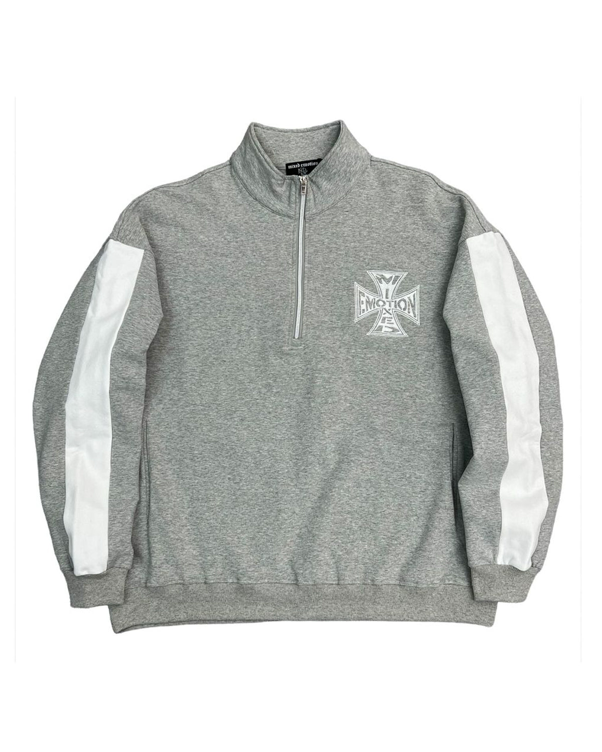 Mixed Emotions Quarter Zip Up Jacket Grey