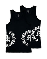 Mixed Emotions Script Tank Top 2 Pack Black