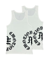 Mixed Emotions Script Tank Top 2 Pack White