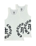 Mixed Emotions Script Tank Top 2 Pack White