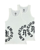 Mixed Emotions Script Tank Top 2 Pack White