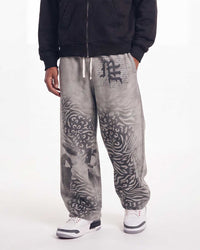 Mixed Emotions Striped Sweatpants Grey
