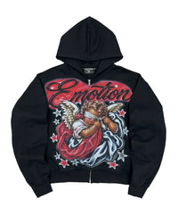 Mixed Emotions Unveiled Zip Up Hoodie Black