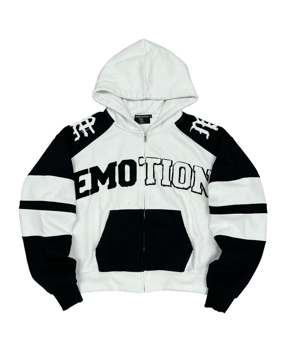 Mixed Emotions Varsity Hoodie Black/White