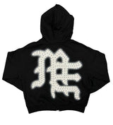 Mixed Emotions "End" Rhinestone Hoodie Black